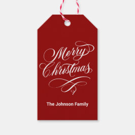 Gefeliciteerde kalligrafie Kerst Cadeaulabel