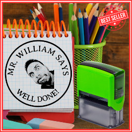 Gefeliciteerde Leerkracht Foto Zelfinktende Stempel