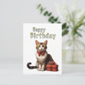 gefeliciteerde poes briefkaart (Staand voorkant)