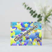 Gefeliciteerde sterren briefkaart (Staand voorkant)