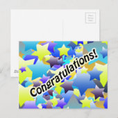 Gefeliciteerde sterren briefkaart (Voorkant / Achterkant)