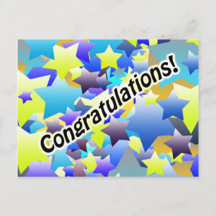Gefeliciteerde sterren briefkaart