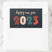Gefeliciteerde tekst voor het nieuwe jaar 2023 rechthoekige sticker (Tas)