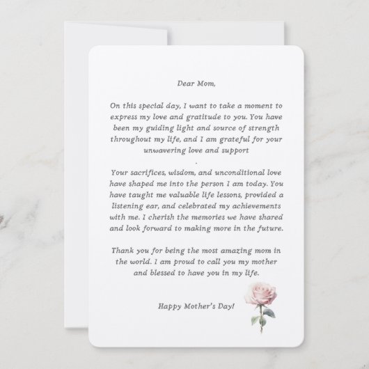 Gefeliciteerde tekst voor mama Happy Moederdag Bedankkaart (Voorkant)