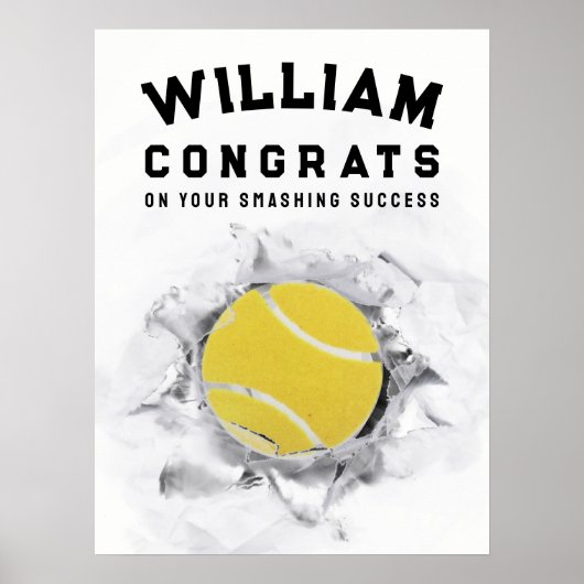 Gefeliciteerde tennisspeler poster (Voorkant)