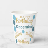 Gefeliciteerde verjaardag December verjaardagen Papieren Bekers (Achterkant)