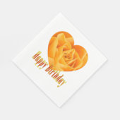 Gefeliciteerde verjaardag gele rozen hart1 servet (Hoek)