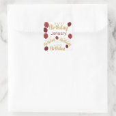 gefeliciteerde verjaardag Januari verjaardagsStick Vierkante Sticker (Tas)