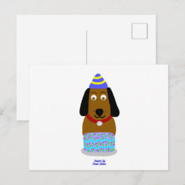 Gefeliciteerde Verjaardags Hond Ansichtkaart Briefkaart