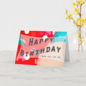 gefeliciteerde verjaardagsbalies blauwe roze rood kaart (Gele Bloem)