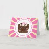 Gefeliciteerde verjaardagschocolade kawaii cake kaart (Voorkant)