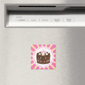 Gefeliciteerde verjaardagschocolade kawaii cake magneet (Insitu (Vaatwasser))