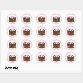 Gefeliciteerde verjaardagschocolade kawaii cake ronde sticker (Vel)