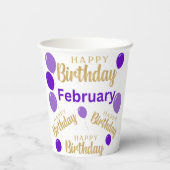 Gefeliciteerde verjaardagsknopjes papieren bekers (Achterkant)