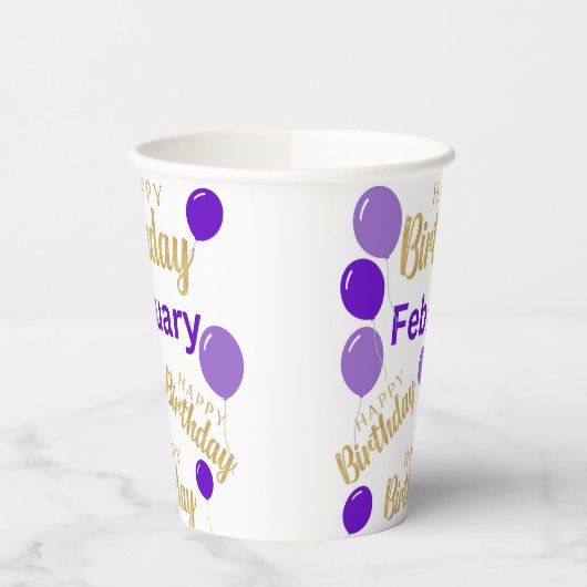 Gefeliciteerde verjaardagsknopjes papieren bekers (Links)