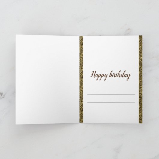 Gefeliciteerde verjaardagstaart chocolade en beves kaart (Binnen)