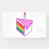 gefeliciteerde verjaardagstaart spandoek (Horizontaal)