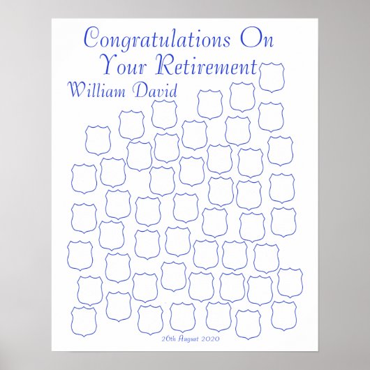 Gefensioneerde politiefunctionaris gefeliciteerd poster (Voorkant)