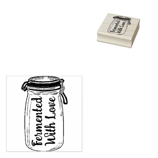 gefermenteerd met liefde rubberstempel (Gestempeld)