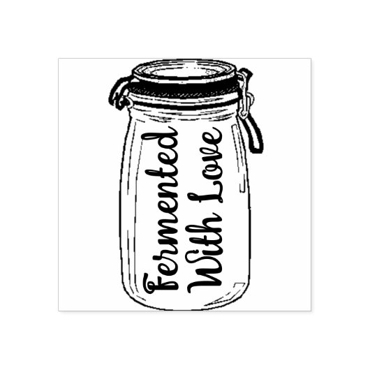 gefermenteerd met liefde rubberstempel (Afrduk)