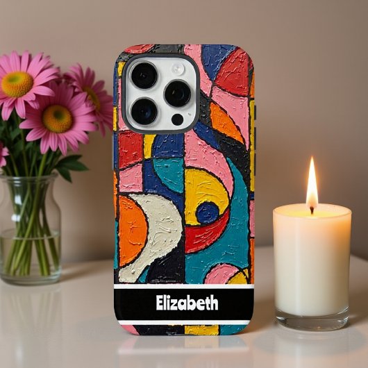 Gefextureerde Impasto Aardse Geometrische Smartpho Case-Mate iPhone Case