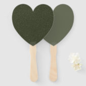 Gefextureerde & Solid Moss Heart Fans (Set) Handwaaier (Voorkant en achterkant)