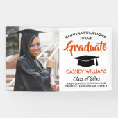 Gefiatteerd 1 Foto Oranje zwart-wit Afstuderen Spandoek (Horizontaal)