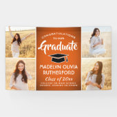 Gefiatteerd 4 Foto Oranje zwart-wit Afstuderen Spandoek (Horizontaal)