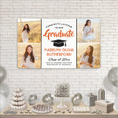 Gefiatteerd 4 Foto Oranje zwart-wit Afstuderen Spandoek