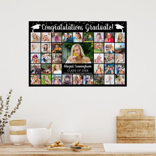 Gefiatteerd Afstuderen 37 Aangepaste kleuren voor  Poster (Keuken)