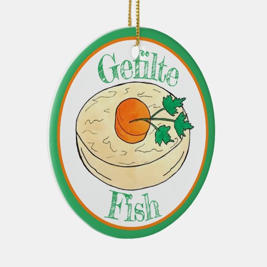 Gefilte Fish Jewish Feestdagen Shabbat Passover Fo Keramisch Ornament (Rechts)