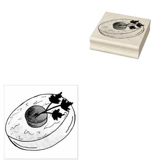 Gefilte Fish Jewish Feestdagen Shabbat Passover Fo Rubberstempel (Gestempeld)