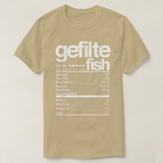 Gefilte Fish Nutritional Facts Jewish Hanukkah Foo T-shirt (Design voorkant)