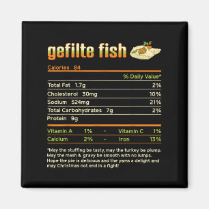 Gefilte Fish Voedingsfeiten Familie komt overeen m Magneet