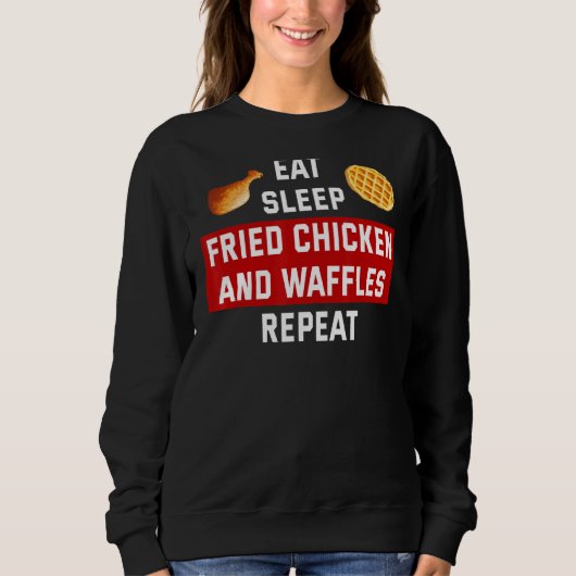 Gefimeerde kip Eat Sleep Chicken & Waffles Trui (Voorkant)