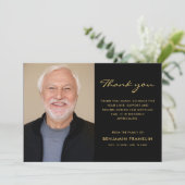 Gefinturaal sympathie voor goud en zwart bedankkaart (Staand voorkant)