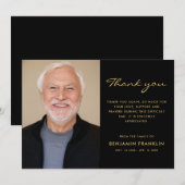Gefinturaal sympathie voor goud en zwart bedankkaart (Voorkant / Achterkant)