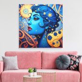 Gefluister in Dot en Curve Canvas Afdruk (Insitu (Woonkamer))