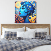 Gefluister in Dot en Curve Canvas Afdruk (Insitu (Slaapkamer))