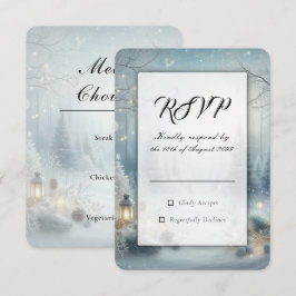 Gefluister over een winterzonnewende-huwelijk RSVP kaartje