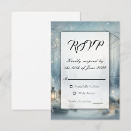 Gefluister over een winterzonnewende-huwelijk RSVP kaartje