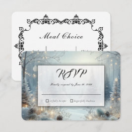 Gefluister over een winterzonnewende-huwelijk RSVP kaartje