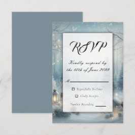 Gefluister over een winterzonnewende-huwelijk RSVP kaartje