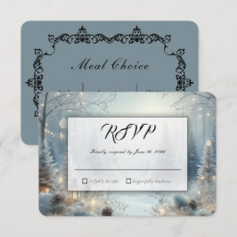 Gefluister over een winterzonnewende-huwelijk RSVP kaartje