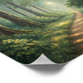 Gefluister van de betoverde Bossen: een lichtend p Poster (Hoek)