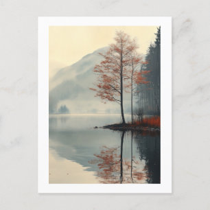 Gefluister van de herfst reflectie briefkaart
