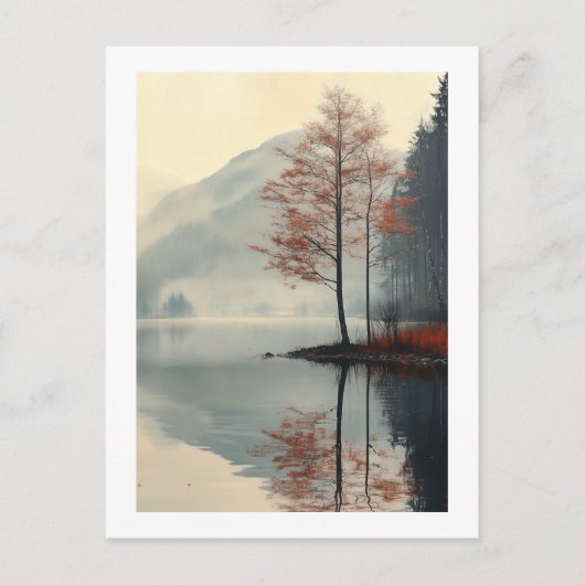 Gefluister van de herfst reflectie briefkaart (Voorkant)