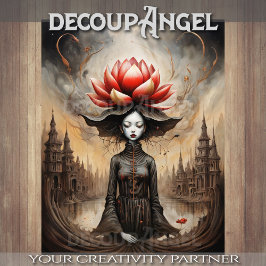 Gefluister van de Lotus - Decoupage - Tissuepapier