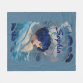 Gefluister van de Oceaan Godin Fleece Deken (Voorkant (Horizontaal))