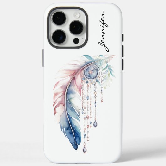 Gefluister van de Wind Waterverf Feather Case-Mate iPhone Case (Achterkant)